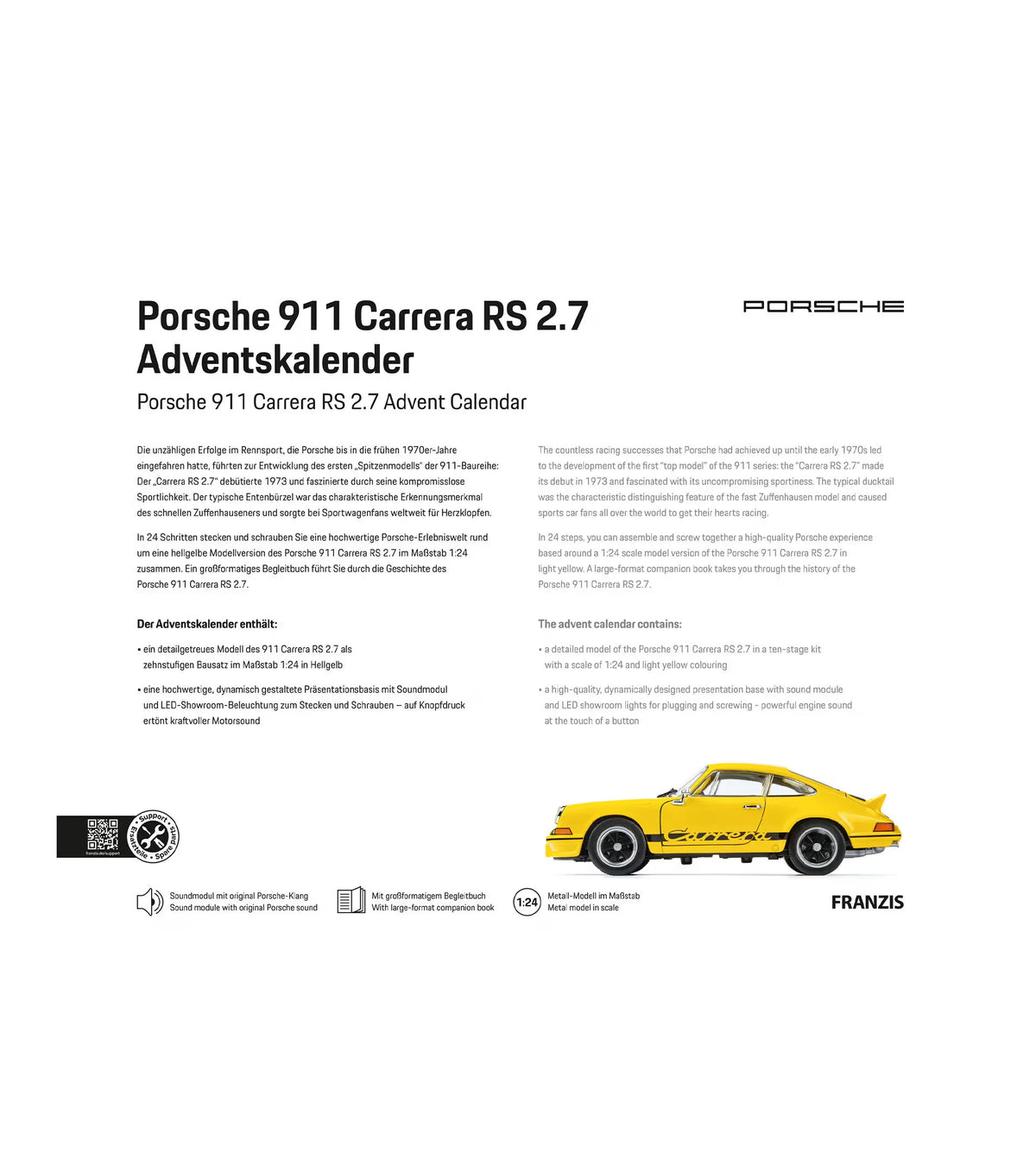 Porsche 911 Carrera RS 2.7 Advent Calendar